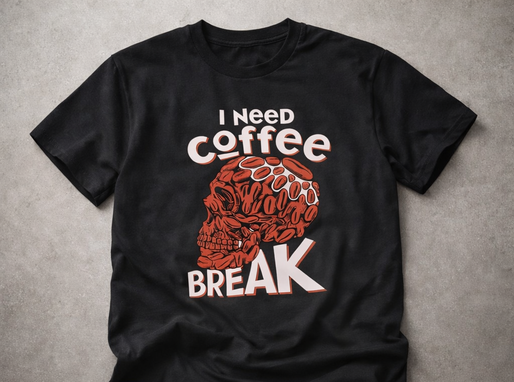 I Need Coffee Break – Unisex Tee for the Chronically Tired ☕💀