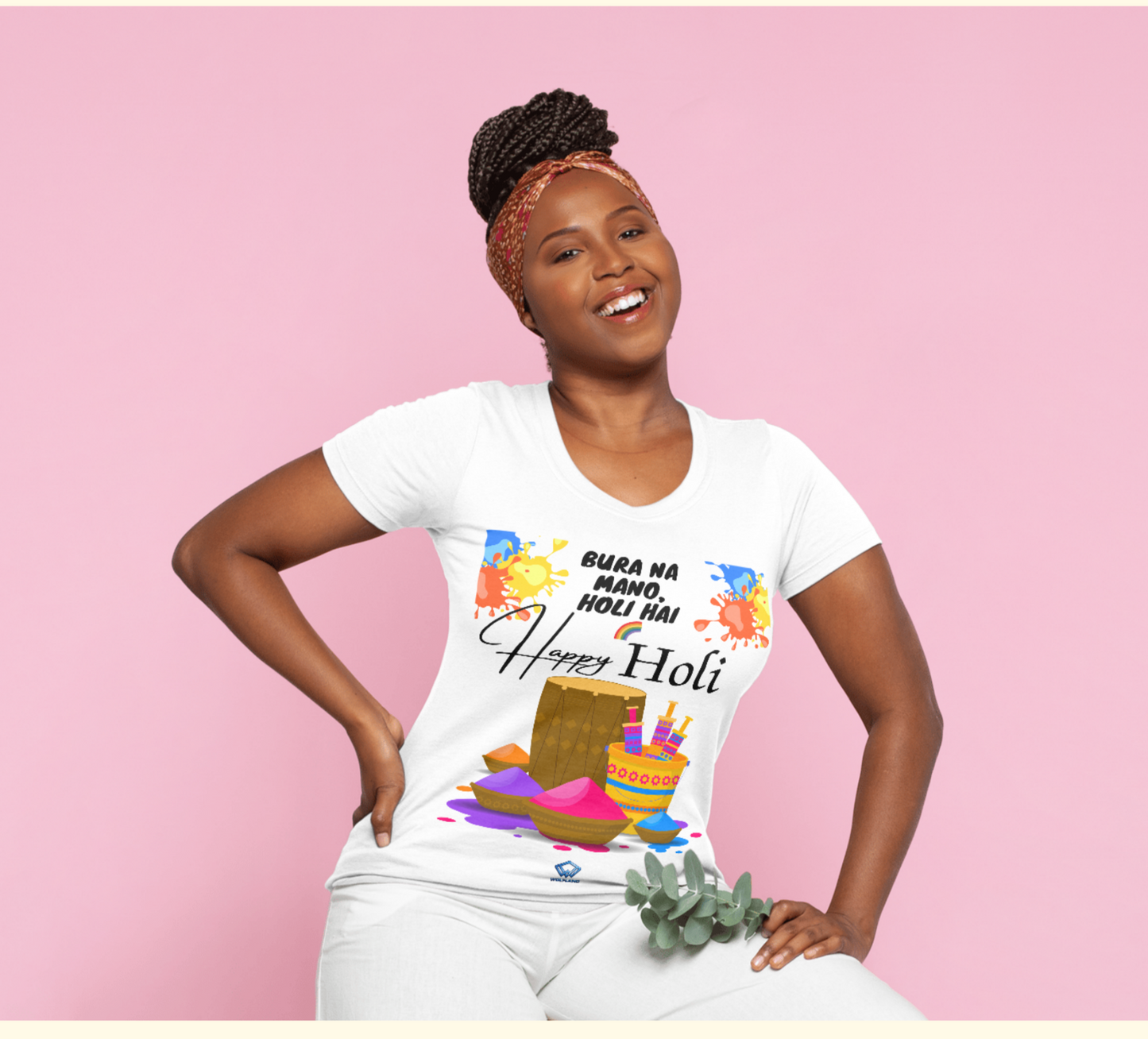 🎨 Happy Holi Special Unisex Classic Crew T-Shirt | 100% Cotton | Festive Color Splash Design