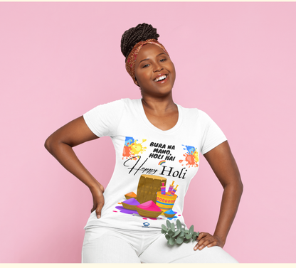 🎨 Happy Holi Special Unisex Classic Crew T-Shirt | 100% Cotton | Festive Color Splash Design