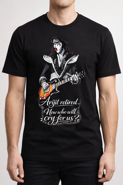 🖤 Arijit Retired Quote Graphic Black Unisex Crew-Neck T-Shirt 🎤🎸