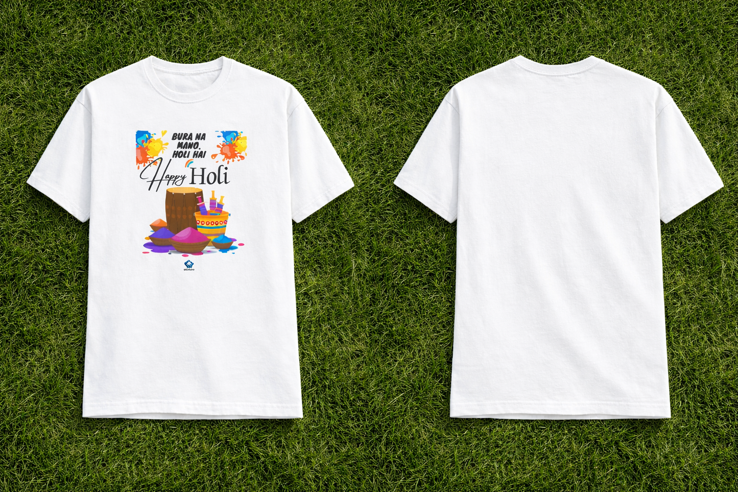 🎨 Happy Holi Special Unisex Classic Crew T-Shirt | 100% Cotton | Festive Color Splash Design